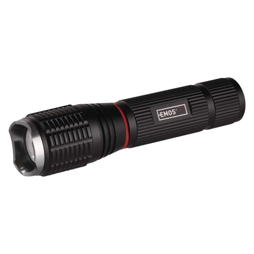 Emos COB LED+LED Metall-Taschenlampe P3111, 230 lm, 3x AAA, Fokus (15 cm, 230 lm) (1440813170)