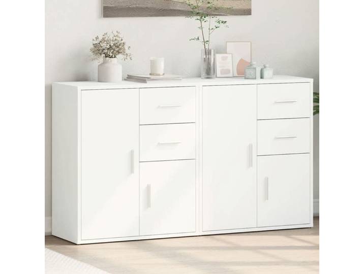 Bahut de Salon Armoire de Cuisine Lot de 2 Buffets pour Salle à Manger blanc 60x31x70 cm bois d'ingénierie BONNIE B28525097