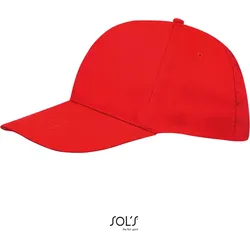 SOLS Unisex 5-Panel Baseball Kappe Klassische Cap 88110 red one size