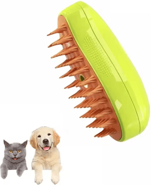 Inspire Curations 3 in 1 Electric Steam Pet Grooming Brush For Cats & Dogs green