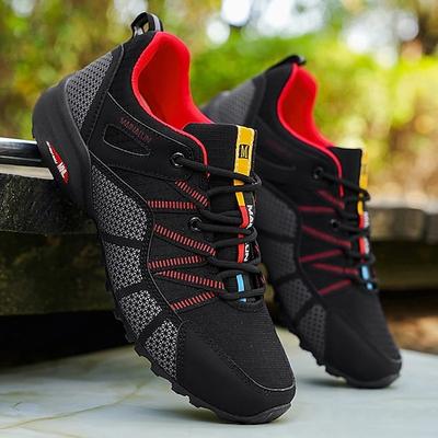 Graue und orangefarbene Herren-Sportschuhe, leichte Lauf- und Outdoor-Schuhe, ideal für Fitness, Laufen und den Alltag, bequeme und stylische Schuhe
