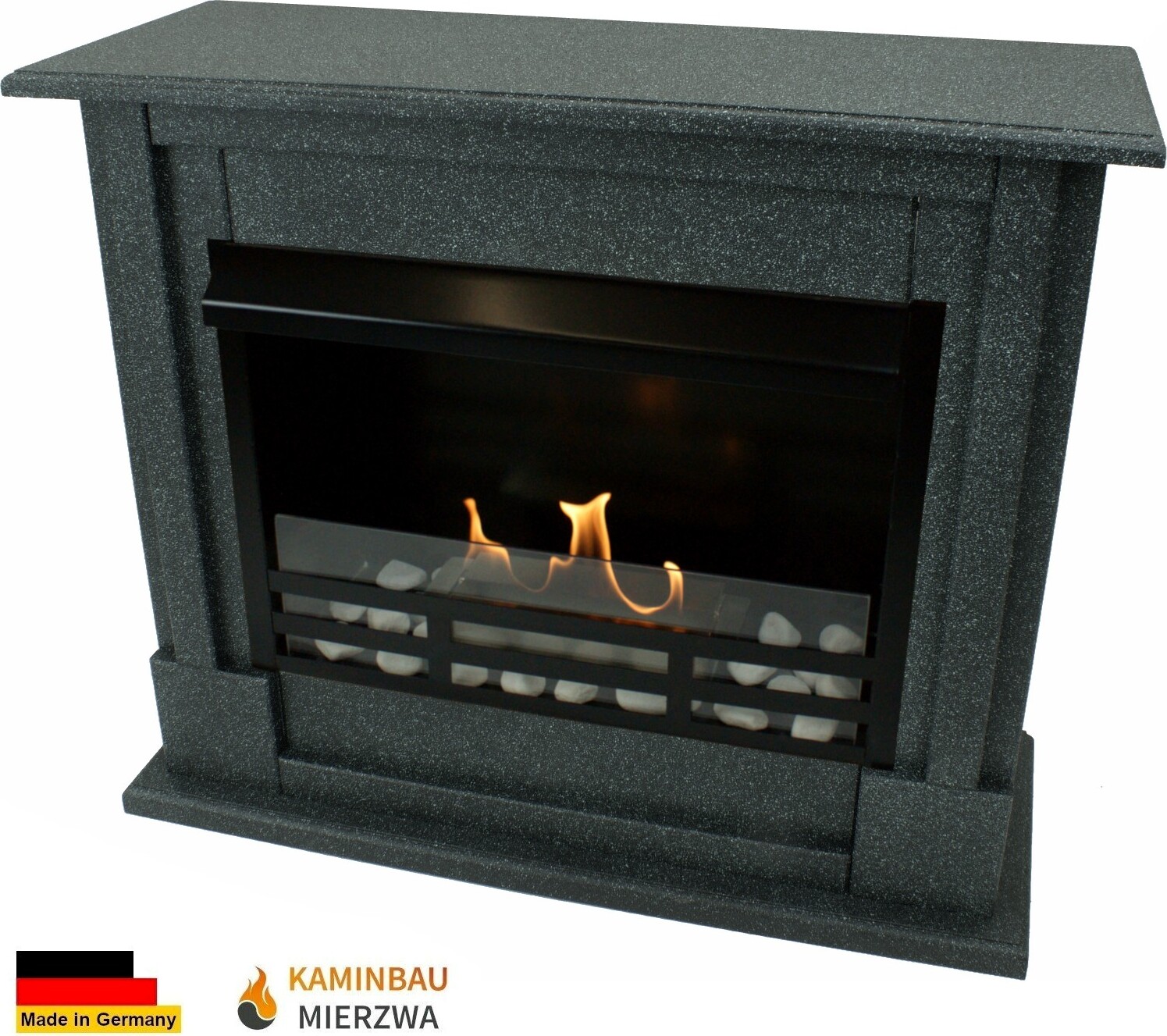 Ethanol und Gelkamin Modell Emily Deluxe Royal Granit Dunkel