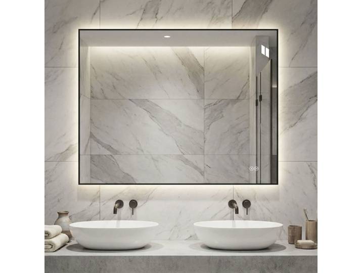 Miroir LED salle de bain 70x90 cm alu anti-buée 3 tons