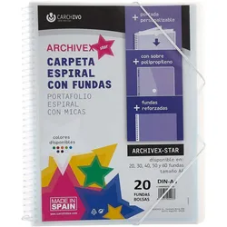 Carchivo, Mappe, Ordnungsmappe Archivex-Star 20 Hüllen A4 12 Stück Spirale (A4, 12x)