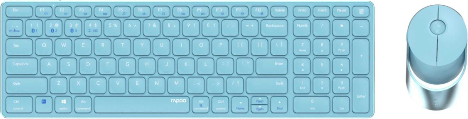 Rapoo 9750M Blauw Draadloze Multi-mode Desktopset QWERTZ