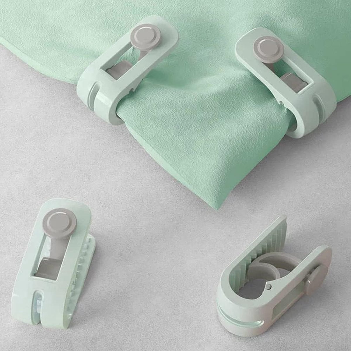 Heble 6-delige Dekbed Clips Set met Opbergdoosje - Groen