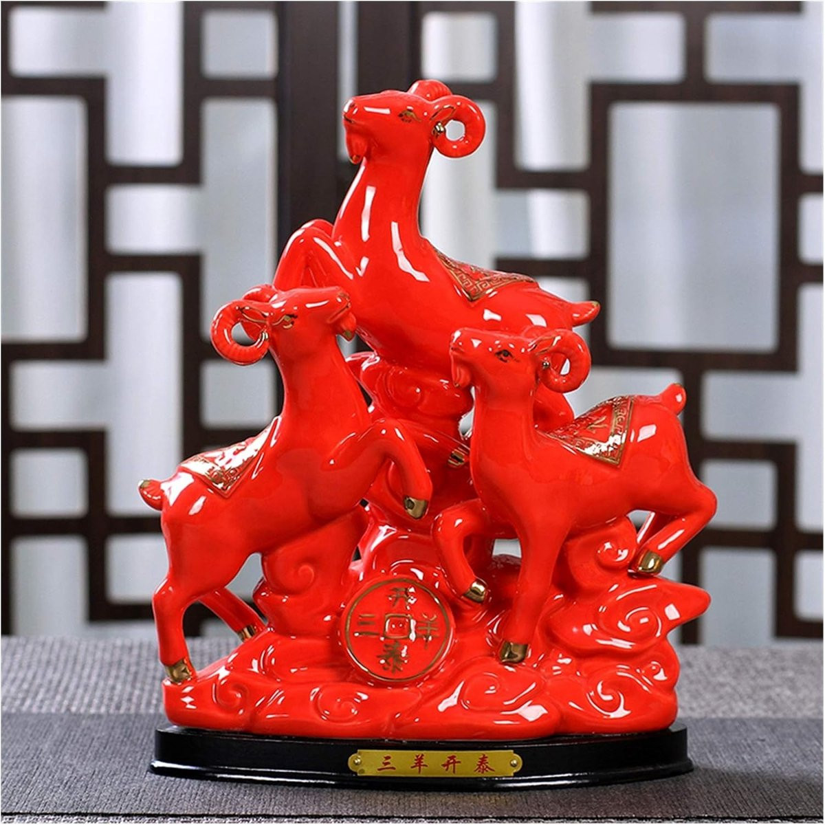 Handgemaakt Keramiek Schapen Beeldje Bruin - Decoratie voor op Tafel