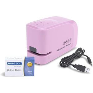 RAPESCO Elektrohefter 626EL, 1451, rosa, Batterie-/Netzbetrieb, Heftleistung 15 Blatt