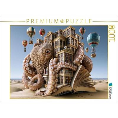 CALVENDO Puzzle Die Heißluftballon-Oktopus-Sandbibliothek | 1000 Teile Lege-Größe 64x48cm Foto-Puzzle für glückliche Stunden