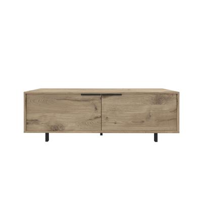 Lowboard OTTO HOME "Dinant TV-Board mit 2 Klappen und Kabeldurchführung, Metallgriffe", braun (wiking eiche), B:150cm H:50cm T:38cm, Holzwerkstoff, Sideboards, Lowboard, TV-Kommode mit 2 Klappen, Kabeldurchführung, Metallgriffe -und Füße
