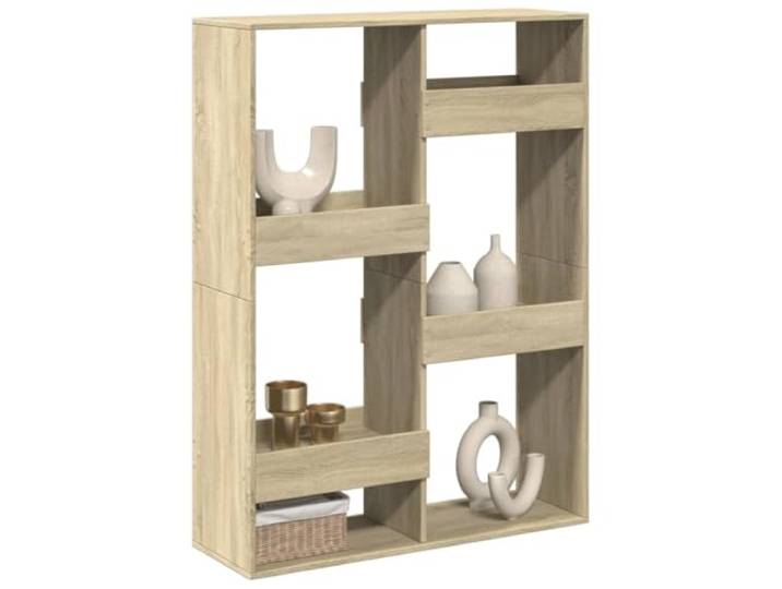 ZQQLVOO Raumteiler Sonoma-Eiche 100x33x135 cm Holzwerkstoff mit 6 Fächern 6 geräumige Fächer, feuchtigkeitsresistent, pflegeleichte Oberfläche, vielseitig als Regal nutzbar