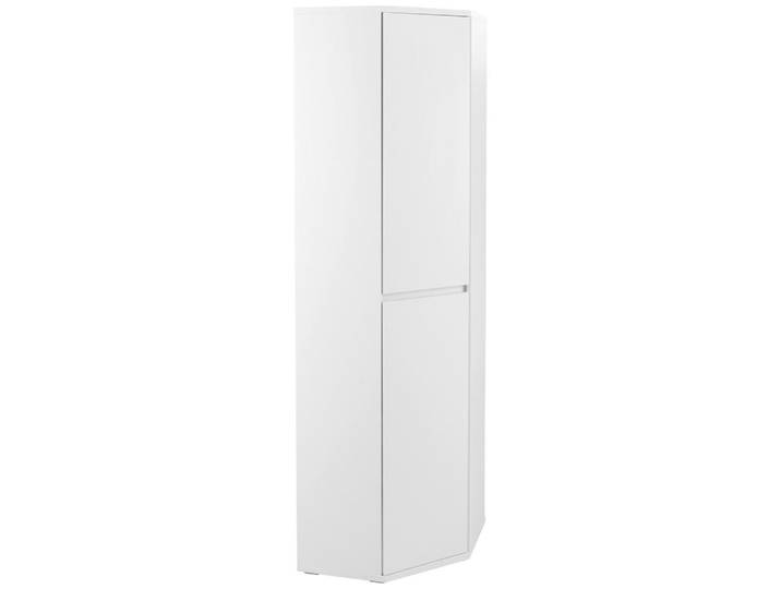 XORA Eckschuh-/Mehrzweckschrank LIV, MDF, mattweiß, platzsparend, 4 Einlegeböden, grifflos, 210 cm hoch