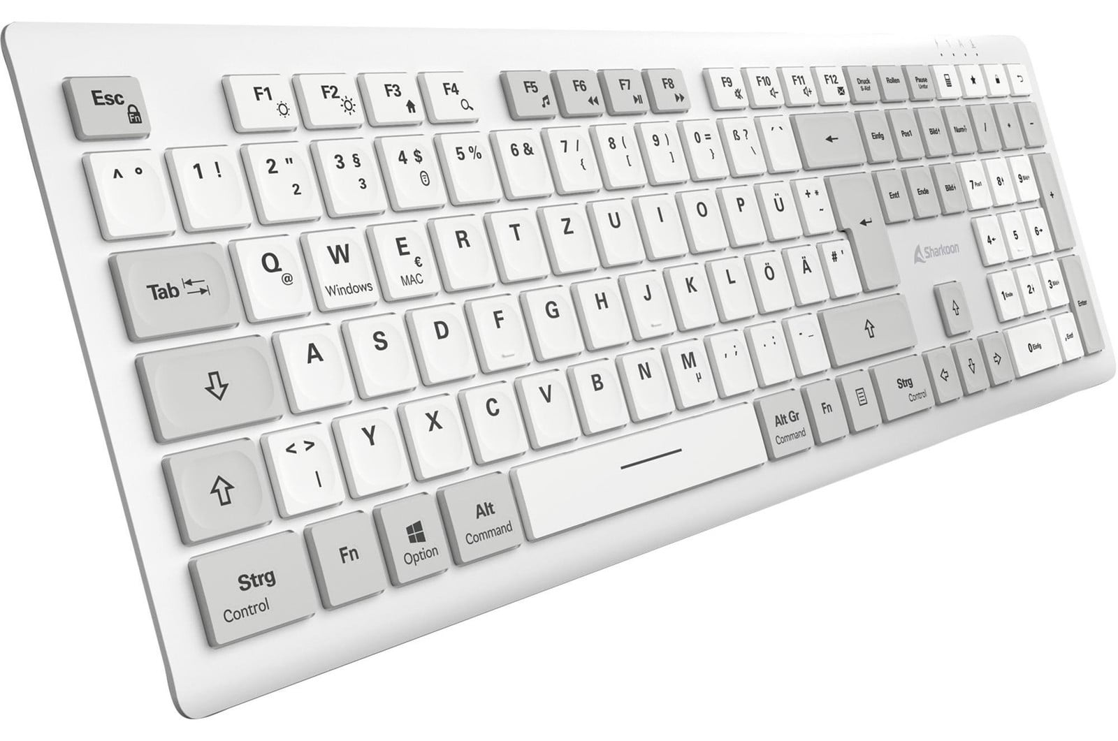 Sharkoon OfficePal K30W draadloos toetsenbord wit