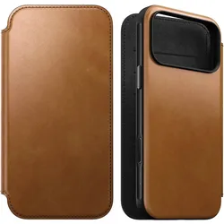 Nomad Modern Leather Folio - Lederhülle für das iPhone (Apple iPhone 17 Pro), Smartphone Hülle, Braun