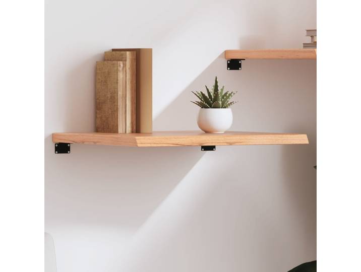 vidaXL Wandregal Hellbraun 60x50x(2-4) cm Massivholz Eiche Behandelt
