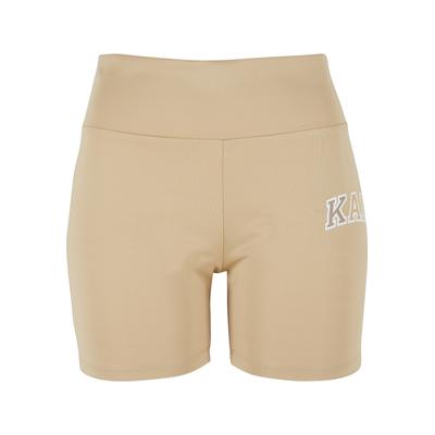 Radlerhose KARL KANI "Karl Kani Damen KW242-031-1 Karl Kani Small Serif Cycling Shorts", Damen, Gr. XXS, US-Größen, beige (sand), 77% Polyester, 23% Elasthan, skinny fit, Hosen Radlerhose