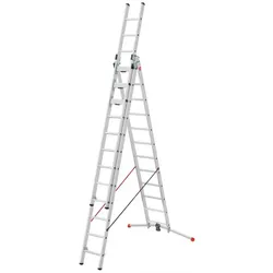 Hailo Sprossenschiebeleiter S110 Pro mit innovativen 3 Dreh-Stufen mit großer Standfläche 3x12 Sprossen