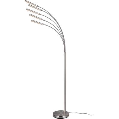 REALITY LEUCHTEN LED Stehlampe "Reed", grau (nickelfarben), 5, H: 196cm, Leuchten, Sensordimmer, Memory Funktion, LED Stehlampe