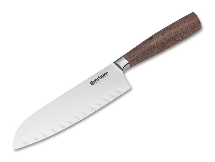 Böker Manufaktur Solingen Santokumesser Böker Core Santoku mit Kullen, Walnussholzgriff, Böker Core Santoku mit Kullen, Walnussholzgriff