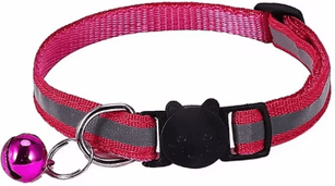 Inspire Picks Safe Glow Reflective Breakaway Cat Collar With Bell red 50pcs width1cm