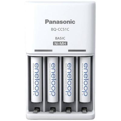 Panasonic Basic BQ-CC51 + 4x eneloop AAA Steckerladergerät NiMH Micro (AAA), Mignon (AA)