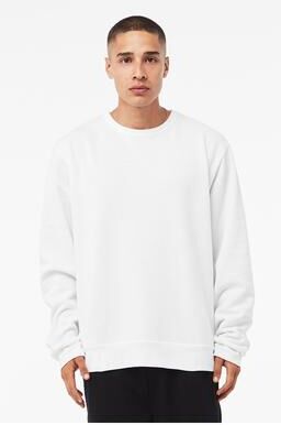 Bella + Canvas 3911 Sponge Fleece Classic Crewneck Sweatshirt in White size 2XL