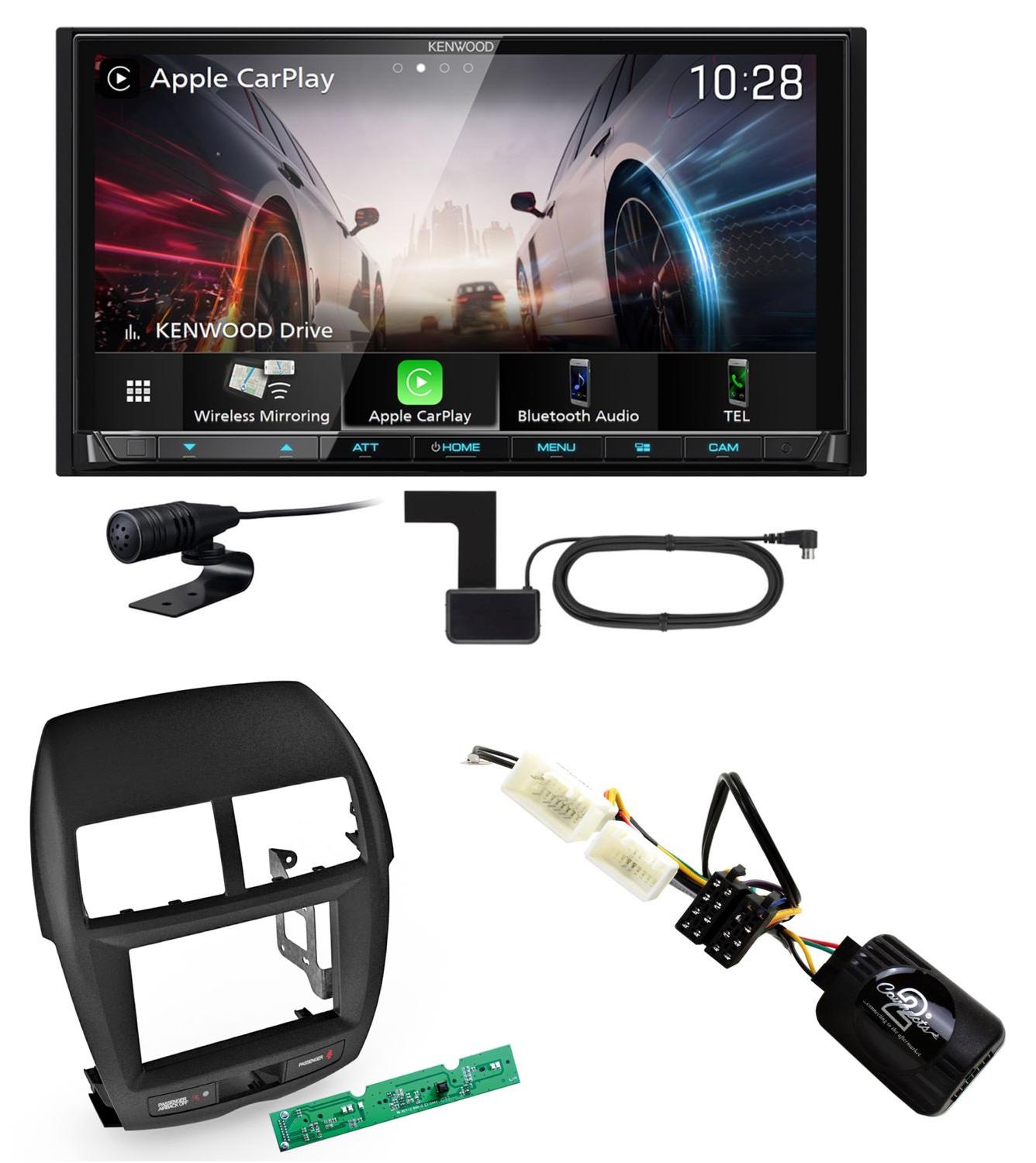 Kenwood DMX8021DABS Android Auto CarPlay Einbauset für Mitsubishi ASX bis 2014