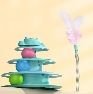 Inspire Curations OrbitTrack Triple Disc Interactive Cat Toy green