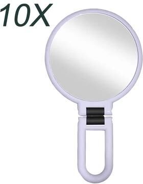 Uplift Picks Folding Magnifying Makeup Mirror 2X 5X 10X 15X Portable Travel Mirror purple (10x)