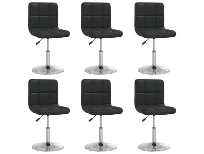 UYPTERF Esszimmerstühle 6 STK Schwarz Kunstleder Modernes Design, pflegeleichtes Kunstleder, verchromtes Stahlgestell, Gasdruckfeder, höhenverstellbar