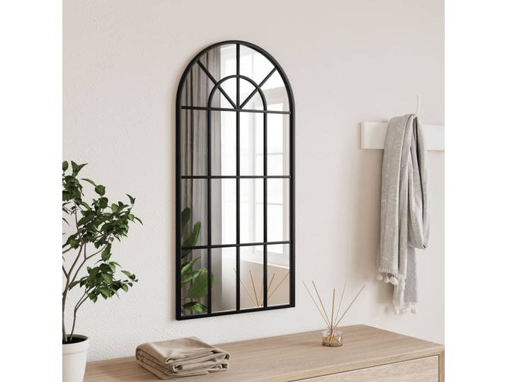 Miroir mural noir 40x80 cm, arc en fer, décoration de maison, chambre à coucher, miroirs décoratifs
