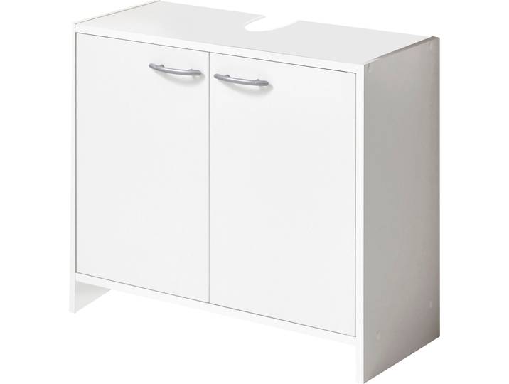 Waschbeckenunterschrank FMD Marbella , weiss (weiß), B:64cm H:55cm T:28cm, Schränke, Waschbeckenunterschrank, Waschbeckenunterschrank mit 2 Türen, Tiefe 28 cm