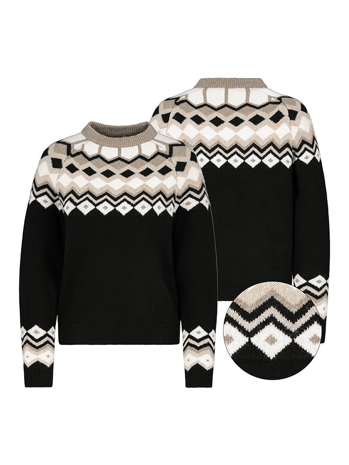 Eight2Nine Pullover in Schwarz/ Beige - S