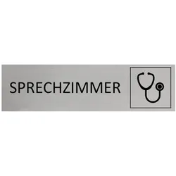 CombiCraft Aluminium Türschild Sprechzimmer 165x45mm mit 3M-Tape zur Befestigung, einfache Kennzeichnung von Räumen und Bereichen