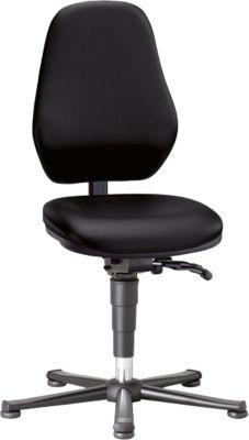 Labordrehstuhl Basic 9132, mit Gleitern, Kunstelder, Stamskin Top schwarz