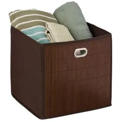 Relaxdays Aufbewahrungskorb Bambus hoch Braun,Dunkelbraun