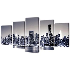 vidaXL Wandbild New York, Leinwand, mehrteilig, 200 x 100 cm