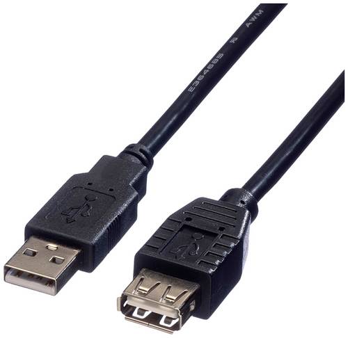 Roline USB-Kabel USB 2.0 USB-A Stecker, USB-A Buchse 1.80 m Schwarz Geschirmt 11.02.8948