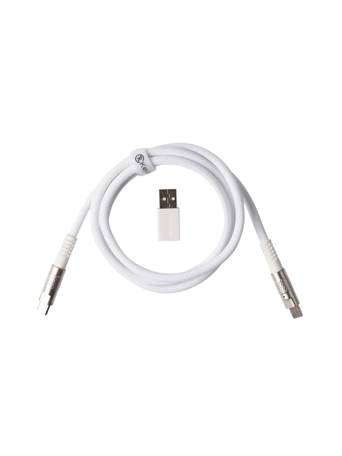 Keychron Doppelt ummanteltes Geek USB 8K-Kabel (White) - Tastaturkabel - Weiss