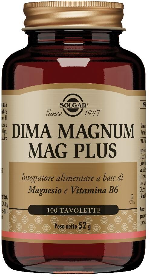 SOLGAR IT. MULTINUTRIENT SpA Solgar - Dima Magnum Mag Plus 100 Tavolette - Integratore di Magnesio ad Alta Assorbibilità