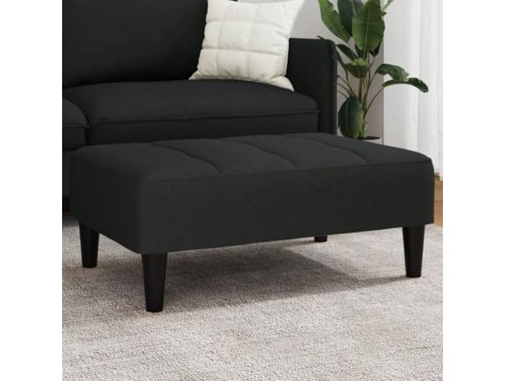 TUERYAFEK Samt Fußhocker Schwarz 77x55x31 cm Stabiler Sperrholzrahmen, weiches Obermaterial, vielseitig als Sitzgelegenheit oder Fußablage