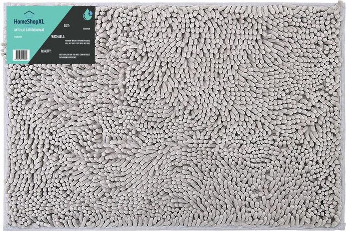 HomeShopXL Badmat Licht Grijs - Breedte: 50 cm, Diepte: 80 cm - Antislip Douchemat
