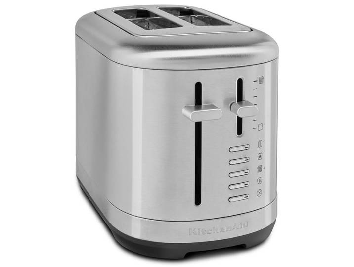 KitchenAid Toaster 5KMT2109ESX, 2 kurze Schlitze, für Zum Toasten verschiedenster Formen und Größen von Brot, einschließlich hausgemachtem Brot, 980 W, 7-stufiger Bräunungsgrad-Regler, Auftaufunktion, Beleuchtete Schlitze