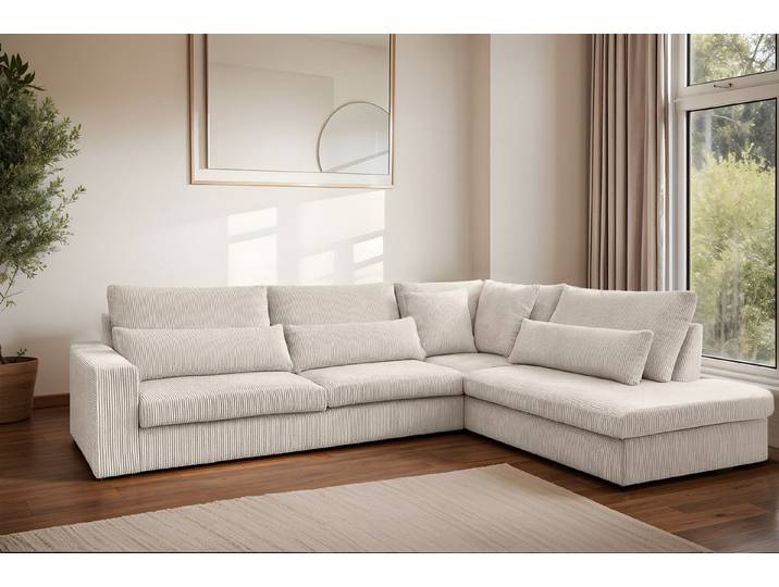 Kaiser Möbel Ecksofa SVEN in L-Form für das Wohnzimmer, Stoff Poso, Freistehend Hohe Scheuerfestigkeit Haustierfreundlich