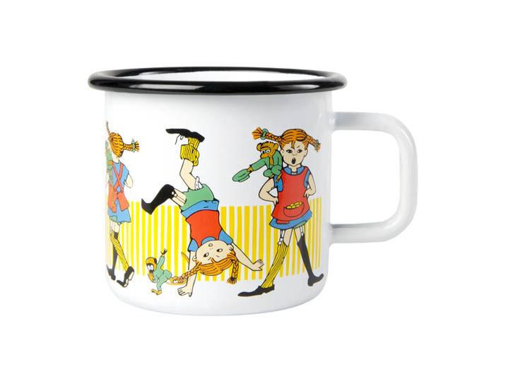 Muurla Tasse en émail Fifi Brindacier 3,7 dl Blanc