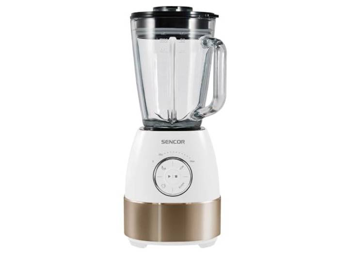 SENCOR SBL 5870GD Standmixer, 1800 W, 1,5 L Glasbehälter, 24.000 U/min, Titan-Klingen, Weiß-Gold
