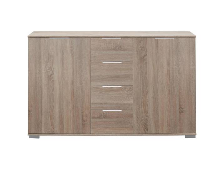 Kommode, Braun, 130x83x41 cm, Holzwerkstoff, 4 Schubladen & 2 Fächer, Modern, Livetastic