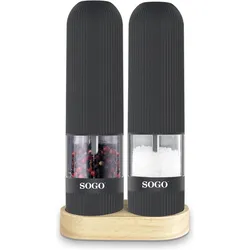 Sogo Salt And Pepper Grinder Set / 2, Pfeffermühle + Salzmühle, Schwarz