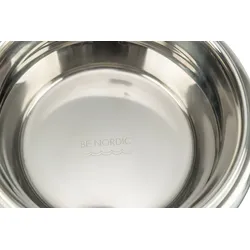 TRIXIE Be Nordic Napf-Set, MDF/Edelstahl, 2 × 0,9 l/ø 17 cm/44 × 21 × 14 cm, weiß