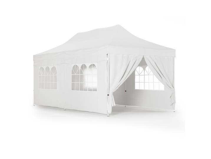 Faltpavillon DINA 6 x 3 m weiss inkl. 4 Seitenwände